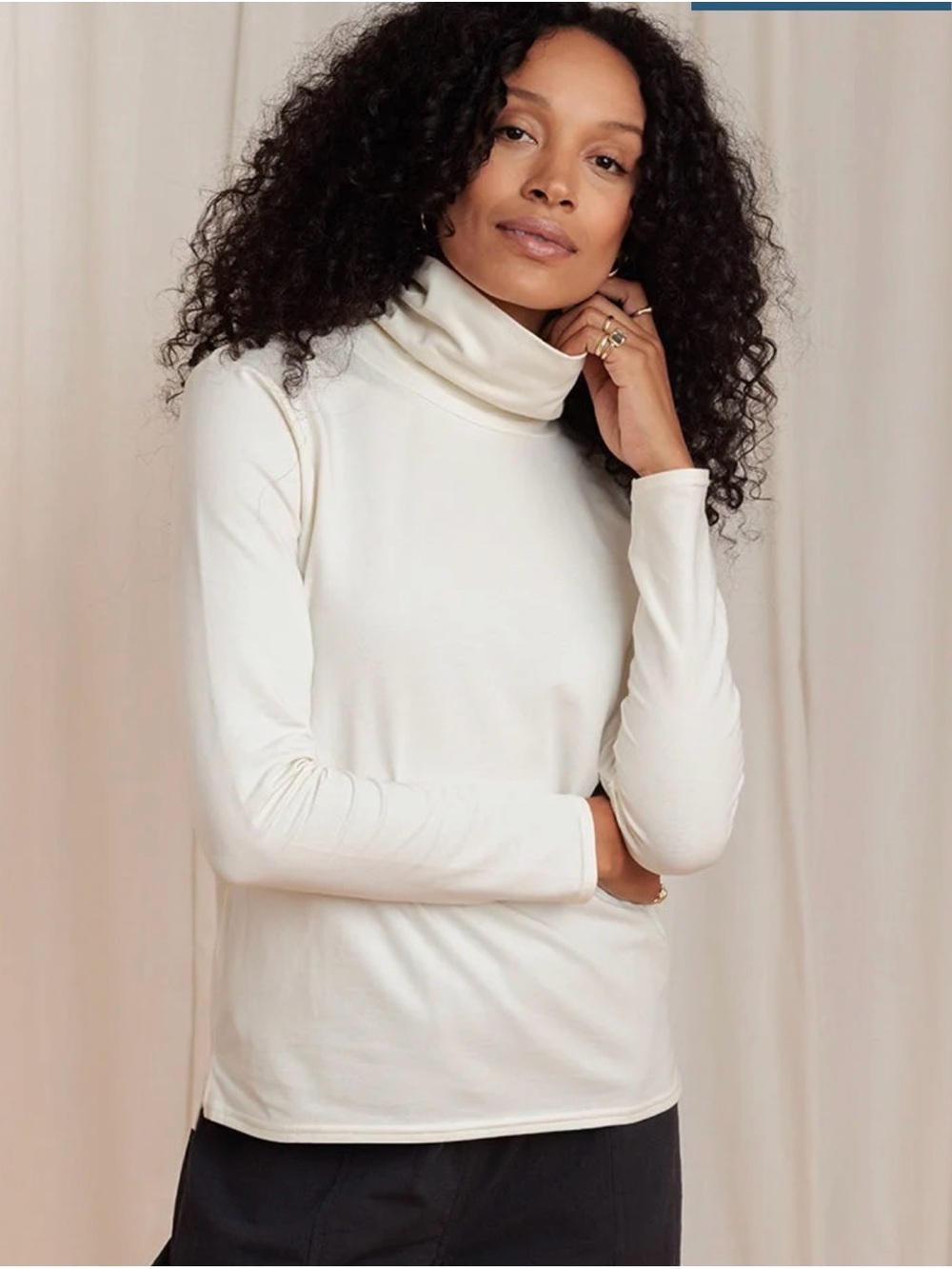 NWT Tradlands Monty Turtleneck Long Sleeve-Birch S/M/XL
